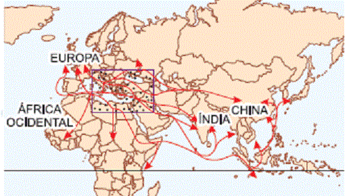 mapa rotas eurasianas