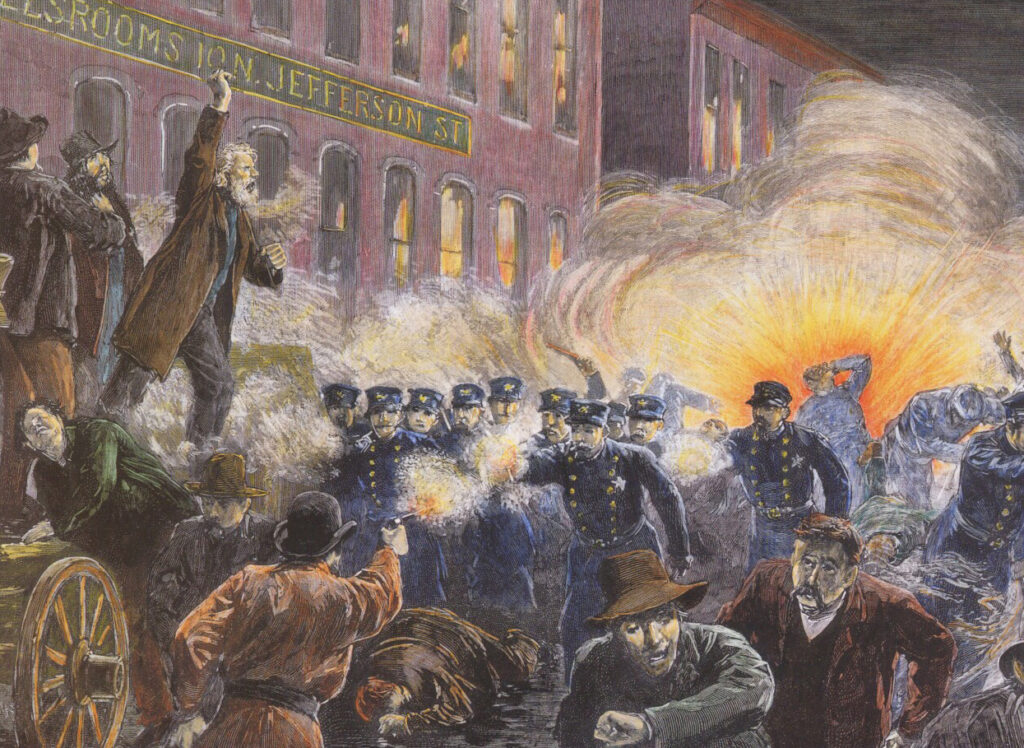 Massacre Haymarket, em Chicago, 1886