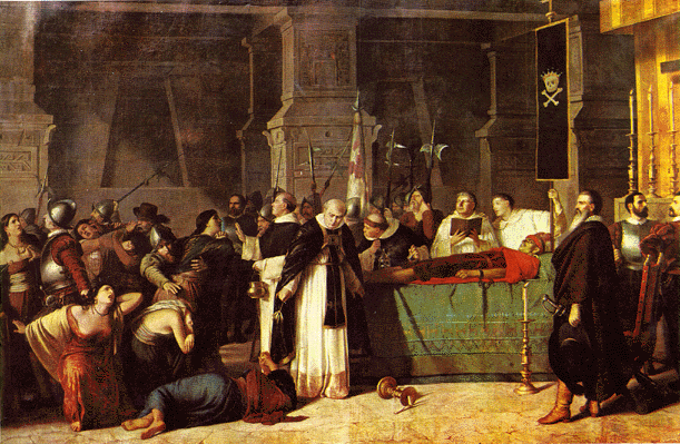 Luis Montero. Os funerais do índio Atahualpa. Óleo sobre tela, 1865-1867.