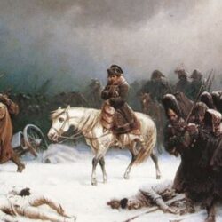 Napoleão se retirando de Moscou, por Adolphe Northen