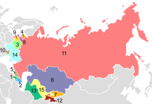 Repúblicas que compunham a URSS