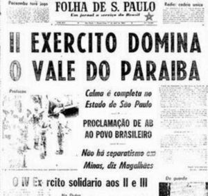 Manchetes do jornal Folha de S. Paulo, de 2 de abril de 1964