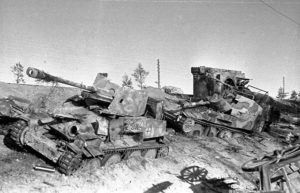 Tanques alemães destruídos