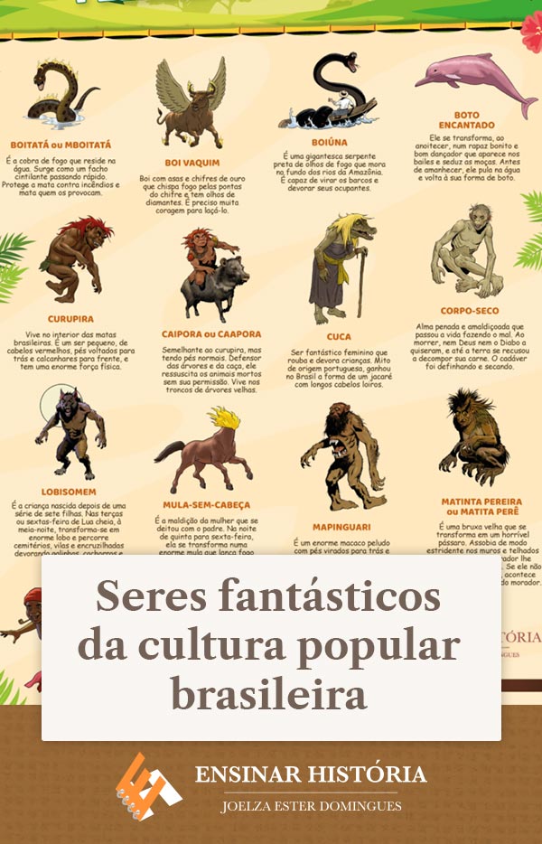 Seres fantásticos da cultura popular brasileira (infográfico)